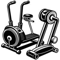 Comprehensive Exercise Equipment Set Isolated on White Background vector