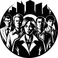 Assortment of Silhouetted Figures on a Pristine White Background vector