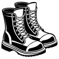 Isolated Brown Boots with Detailed Texture on White Background vector