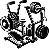 Comprehensive Fitness Equipment Set Displayed on Pristine White Background for Product Visualization vector
