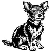 Intricate Sketch of a Dog Sitting Elegantly on a Pristine White Background vector