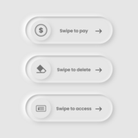 Neumorphism swipe button minimalist ui psd