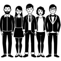 Diverse Group of People in Flat Style Characters Isolated on White Background vector