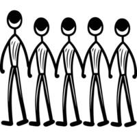 Minimalistic and Elegant Stick Figures People Line Drawing Illustration vector