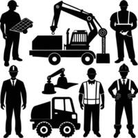 Versatile Silhouette Elements for Construction and Building Projects vector