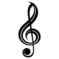 Isolated Black Treble Clef Silhouette for Music Notation and Composition vector