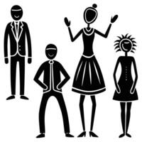 Diverse Collection of Stick Figure People Illustrations for Creative Projects vector