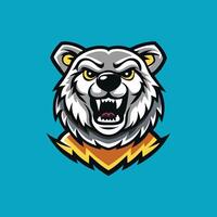 Flat Modern Illustration of a Bear in Stylish Design vector