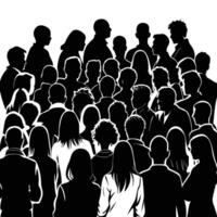 Silhouette of a Crowd of People United in Unity vector