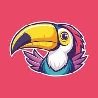 Simple Cartoon Toucan Logo Mascot with a Trendy and Friendly Design vector
