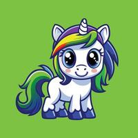 Rainbow Pony Illustration with Intricate Details for Design Projects vector