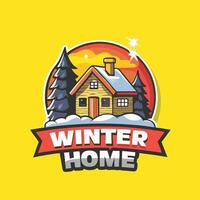 Cartoon Character of a Winter Home with a Cozy View vector