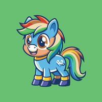Rainbow Pony Character Illustration with EPS 10 File vector