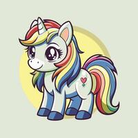 Rainbow Pony Character Illustration in EPS 10 File Format vector
