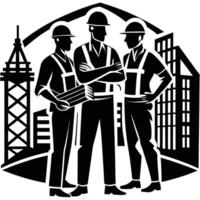 Silhouette Figures Communicating on a White Background vector