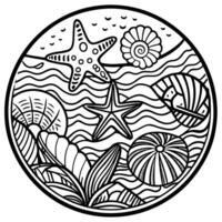 Hand Drawn Round Shape Coloring Page for Kids and Toddlers with Easy Patterns vector