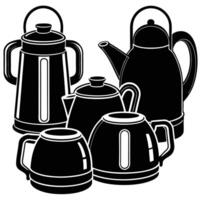 Comprehensive Collection of FlatStyle Electric Kettles in Format vector