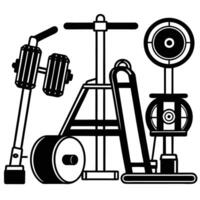Comprehensive Gym Equipment Set for a Modern and Sleek Fitness Space vector