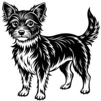 Lively Sketch Depicting a Group of Dogs in Various Poses on White Background vector