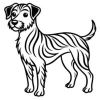 Continuous Line Art Depicting a Graceful Dog in Motion vector