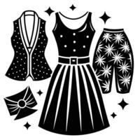 Sophisticated Feminine Attire Displayed on a Pristine White Background vector