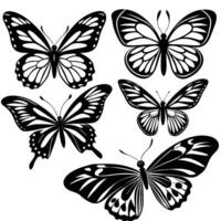 Vibrant Butterflies in Flat Style Illustration Set of Two vector