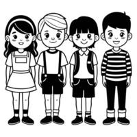 Delightful Childrens Ensemble in Flat Style on White Background vector