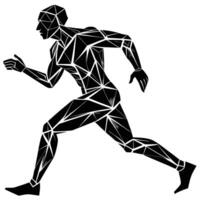 Silhouette of a Running Man Captured by Artificial Intelligence vector