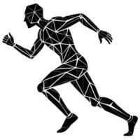 Generative AIGenerated Silhouette of a Man Running with Motion Blur vector