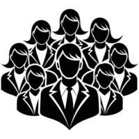 Isolated Silhouette of a Group of People in Various Poses vector