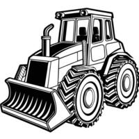 Detailed Sketch Drawing of a Bulldozer with White Background vector