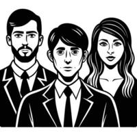Diverse Group of People in Minimalist Flat Style Characters on White Background vector