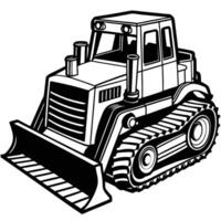 Sketchy Bulldozer on a White Background in Format vector