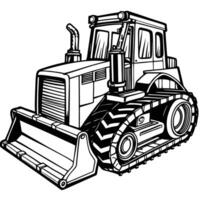 Sketch of a Bulldozer Isolated on a White Background in Format vector