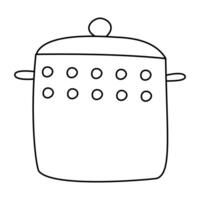 a drawing of a pot with holes on the side vector