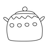 a drawing of a pot with a lid vector
