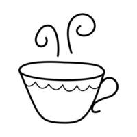 Mug for coffee, doodle illustration. vector