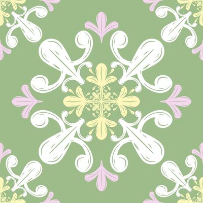 Botany Luxury Victorian Meadow Scroll Elaborate Ornament Decoration. Royal Exquisitely Beautiful Sweetly Gentle Lovely Spring and Summer For Tiles Pattern Border Apparel Fabrics Wallpaper Handkerchief