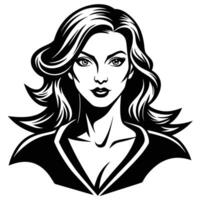 Minimalist Silhouette of a Woman Standing Alone on a White Background vector