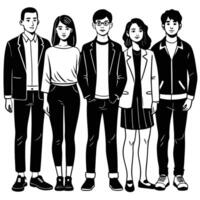 Diverse Flat Style People on a White Background vector