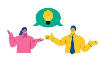 Brainstorming and creativity - business concept illustrations. Brainstorming. Flat illustration isolated on white background vector