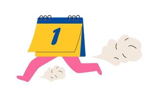 Icon running calendar. Funny illustration of a paper tear-off calendar. Colorful illustration vector