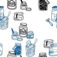 seamless pattern with jam in hand drawn style vector