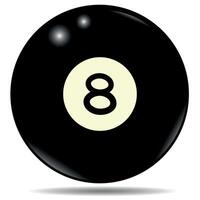 Realistic pool 8 Ball Sports Design Element, Metaphor for an unfavourable personal position in life or a Gambling graphic illustration vector
