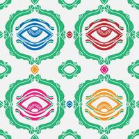 a colorful pattern with an eye on it vector