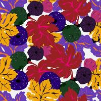 a colorful pattern. with leaves and berries vector