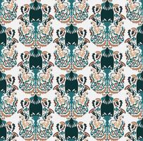 a pattern with a lot of birds and flowers vector