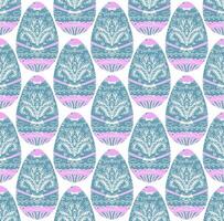 a pattern with blue and pink eggs on it vector