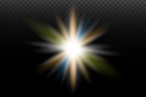 a starburst with a bright light on background vector