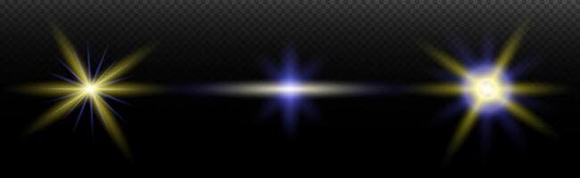 three. different, colored lights on a black background vector